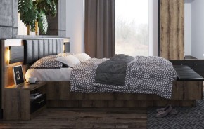 Кровать 160/TYP 92, LINATE ,цвет белый/сонома трюфель в Муравленко - muravlenko.ok-mebel.com | фото 5