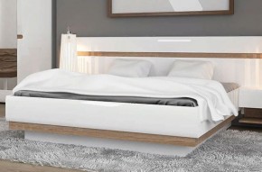 Кровать 160/TYP 94-01 с подъемником, LINATE ,цвет белый/сонома трюфель в Муравленко - muravlenko.ok-mebel.com | фото 5