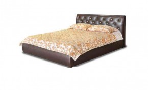 Кровать 1600 Флоренция в к/з "Классик 307 коричневый" (серия Норма) + основание + опоры в Муравленко - muravlenko.ok-mebel.com | фото