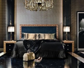 Кровать 2-х спальная (1,6 м) Тиффани Premium черная/золото с мягким элементом (Антрацит) с подъемным механизмомарт (ТФКР-3[3](П) в Муравленко - muravlenko.ok-mebel.com | фото 2
