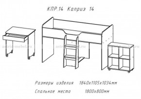 КАПРИЗ-14 Кровать 800 двухъярусная без рисунка в Муравленко - muravlenko.ok-mebel.com | фото 2