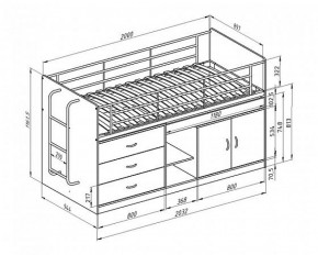 Кровать-чердак "Дюймовочка-6"  Белый/Розовый в Муравленко - muravlenko.ok-mebel.com | фото 2