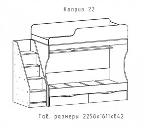 КАПРИЗ-22 Кровать двухъярусная 800 настил ЛДСП в Муравленко - muravlenko.ok-mebel.com | фото 2