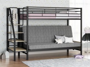 Кровать двухъярусная с диваном "Мадлен-3" (Черный/Серый) в Муравленко - muravlenko.ok-mebel.com | фото