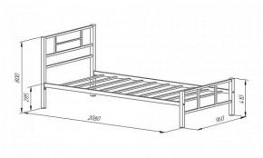 Кровать металлическая "Кадис 900х1900" Коричневый в Муравленко - muravlenko.ok-mebel.com | фото 2