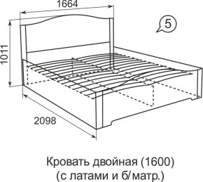 Кровать с латами Виктория 05 в Муравленко - muravlenko.ok-mebel.com | фото 2