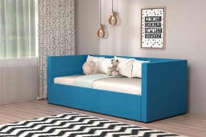 Кровать с ПМ (арт.030) (с/м 900*2000мм) (б/матр), ткань синяя в Муравленко - muravlenko.ok-mebel.com | фото