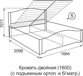 Кровать с подъемным механизмом Виктория 05 1600*2000 в Муравленко - muravlenko.ok-mebel.com | фото 4