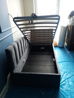 Кровать угловая Хлоя интерьерная +основание/ПМ/бельевое дно (80х200) в Муравленко - muravlenko.ok-mebel.com | фото 2