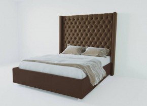 Кровать Версаль ЛЮКС с ПМ 1400 (экокожа коричневая) в Муравленко - muravlenko.ok-mebel.com | фото