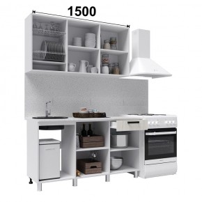 Кухня ДИОР 1500 (Белый/Дуб Крафт белый) в Муравленко - muravlenko.ok-mebel.com | фото 2