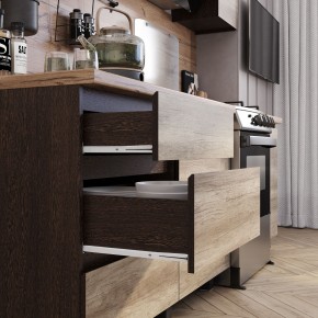 Кухня Энигма 1.6 м (венге/дуб каньон) в Муравленко - muravlenko.ok-mebel.com | фото 2