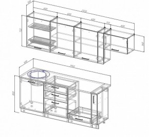 Кухонный гарнитур Антрацит 2550 (Стол. 26мм) в Муравленко - muravlenko.ok-mebel.com | фото 2