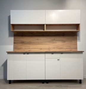 Кухонный гарнитур «Монако» 2.0 м Серия 2 МДФ с фрезеровкой (Дуб Золотой/Белый матовый) в Муравленко - muravlenko.ok-mebel.com | фото 2