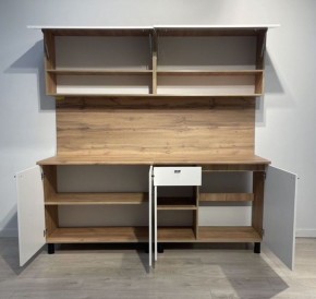 Кухонный гарнитур «Монако» 2.0 м Серия 2 МДФ с фрезеровкой (Дуб Золотой/Белый матовый) в Муравленко - muravlenko.ok-mebel.com | фото 4