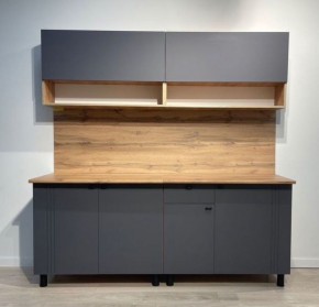 Кухонный гарнитур «Монако» 2.0 м Серия 2 МДФ с фрезеровкой (Дуб Золотой/Графит) в Муравленко - muravlenko.ok-mebel.com | фото 3