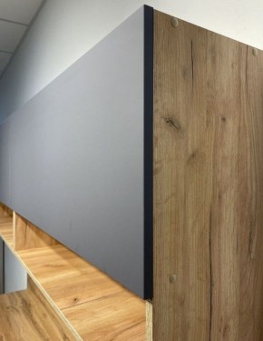 Кухонный гарнитур «Монако» 2.0 м Серия 2 МДФ с фрезеровкой (Дуб Золотой/Графит) в Муравленко - muravlenko.ok-mebel.com | фото 6