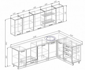 Кухонный гарнитур угловой Графика 2600х1600 (Стол. 26мм) в Муравленко - muravlenko.ok-mebel.com | фото 2