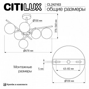 Люстра на штанге Citilux RONNY CL242163 в Муравленко - muravlenko.ok-mebel.com | фото 12