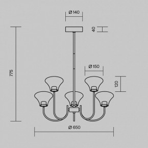 Люстра на штанге Maytoni Dynasty MOD402PL-L20BS3K в Муравленко - muravlenko.ok-mebel.com | фото 6