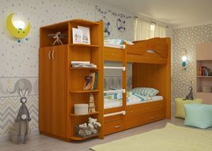 Кровать 2х ярусная Мая с ящиками и шкафом в Муравленко - muravlenko.ok-mebel.com | фото 6