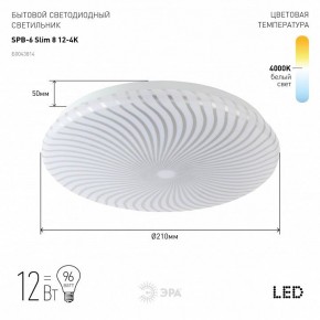 Накладной светильник Эра Slim SPB-6 Slim 8 12-4K в Муравленко - muravlenko.ok-mebel.com | фото 2
