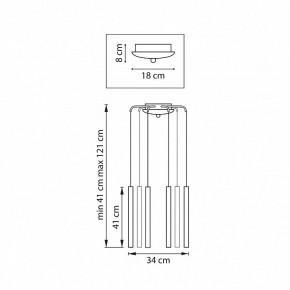 Подвесная люстра Lightstar Tubo L8T747247 в Муравленко - muravlenko.ok-mebel.com | фото 3