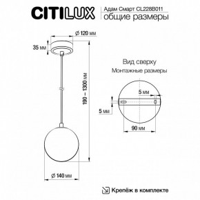 Подвесной светильник Citilux Адам Смарт CL228B011 в Муравленко - muravlenko.ok-mebel.com | фото 5