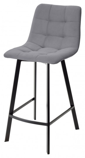 Полубарный стул CHILLI-QB SQUARE серый #27, велюр / черный каркас (H=66cm) М-City в Муравленко - muravlenko.ok-mebel.com | фото