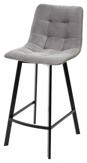 Полубарный стул CHILLI-QB SQUARE светло-серый #26, велюр / черный каркас (H=66cm) М-City в Муравленко - muravlenko.ok-mebel.com | фото 1