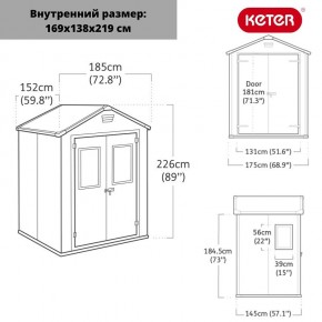 Сарай Манор 6*5 TWF (два окна на фасаде) MANOR 6x5 DD (two windows at the front) в Муравленко - muravlenko.ok-mebel.com | фото 2