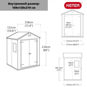 Сарай Манор 6x5DD (Manor 6x5DD) cерый/белый в Муравленко - muravlenko.ok-mebel.com | фото 2