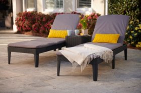 Шезлонг Джайпур с матрасом (Jaipur Sun lounger (with cushion)) графит в Муравленко - muravlenko.ok-mebel.com | фото 3