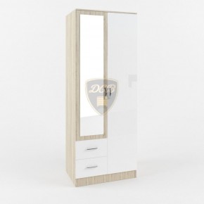 Шкаф 2-х створчатый с зеркалом Софи СШК 800.3 (дуб сонома/белый глянец) в Муравленко - muravlenko.ok-mebel.com | фото 1