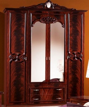 Шкаф 4-х дверный с зеркалами (03.144) Ольга (могано) в Муравленко - muravlenko.ok-mebel.com | фото