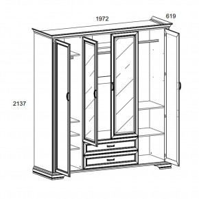 Шкаф 4D2S Z , MONAKO, цвет Сосна винтаж в Муравленко - muravlenko.ok-mebel.com | фото