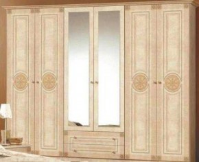 Шкаф 6-и дверный с зеркалами (02.146) Рома (беж) в Муравленко - muravlenko.ok-mebel.com | фото
