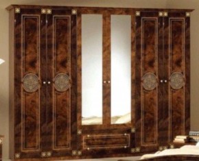 Шкаф 6-и дверный с зеркалами (02.146) Рома (орех) в Муравленко - muravlenko.ok-mebel.com | фото
