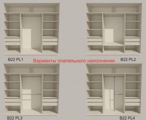 Шкаф-купе 2100 серии SOFT D2+D7+D3+B22+PL2 (по 2 ящика лев/прав+1штанга+1полка) профиль «Графит» в Муравленко - muravlenko.ok-mebel.com | фото 6