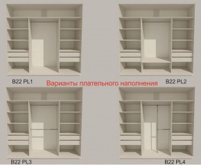 Шкаф-купе 2100 серии SOFT D7+D3+D3+B22+PL4 (по 2 ящика лев/прав+2штанги) профиль «Капучино» в Муравленко - muravlenko.ok-mebel.com | фото 6