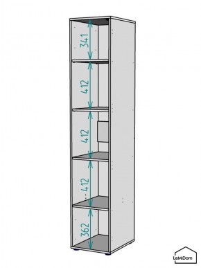 Шкаф Linnea MHR-1-2 2050х400х510 (Графит-М 11.1.25) в Муравленко - muravlenko.ok-mebel.com | фото 3
