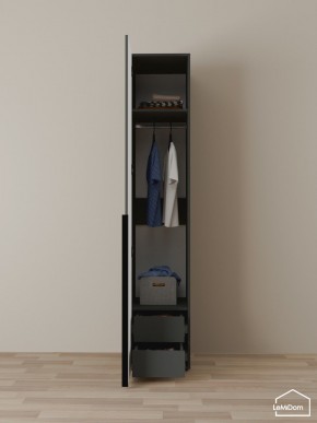 Шкаф Linnea MHR-1-3 2050х400х510 (Графит-М 11.1.25) в Муравленко - muravlenko.ok-mebel.com | фото 3