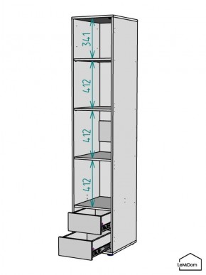Шкаф Linnea MHR-1-4 2050х400х510 (ДВ-М 11.1.25) в Муравленко - muravlenko.ok-mebel.com | фото 3