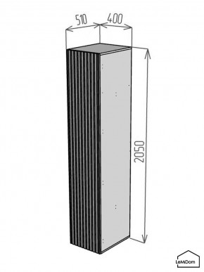 Шкаф Linnea MHR-1PO 2050х400х510 (Белый-М 11.1.2) в Муравленко - muravlenko.ok-mebel.com | фото 2