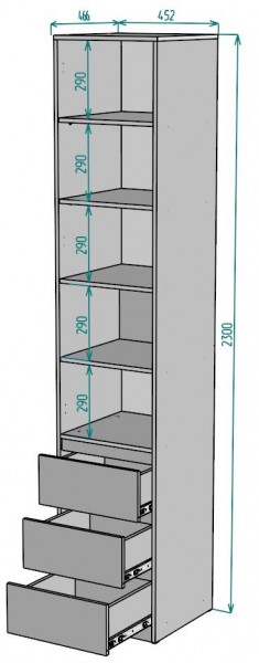 Шкаф Мальта H160 в Муравленко - muravlenko.ok-mebel.com | фото 2