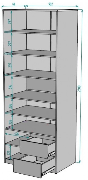 Шкаф Мальта H202 в Муравленко - muravlenko.ok-mebel.com | фото 2