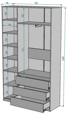 Шкаф Мальта H204 в Муравленко - muravlenko.ok-mebel.com | фото 2