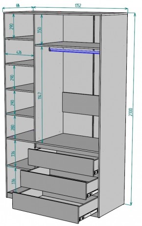 Шкаф Мальта H208 в Муравленко - muravlenko.ok-mebel.com | фото 2