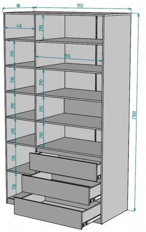 Шкаф Мальта H210 в Муравленко - muravlenko.ok-mebel.com | фото 2