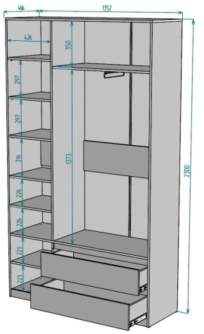 Шкаф Мальта H212 в Муравленко - muravlenko.ok-mebel.com | фото 2